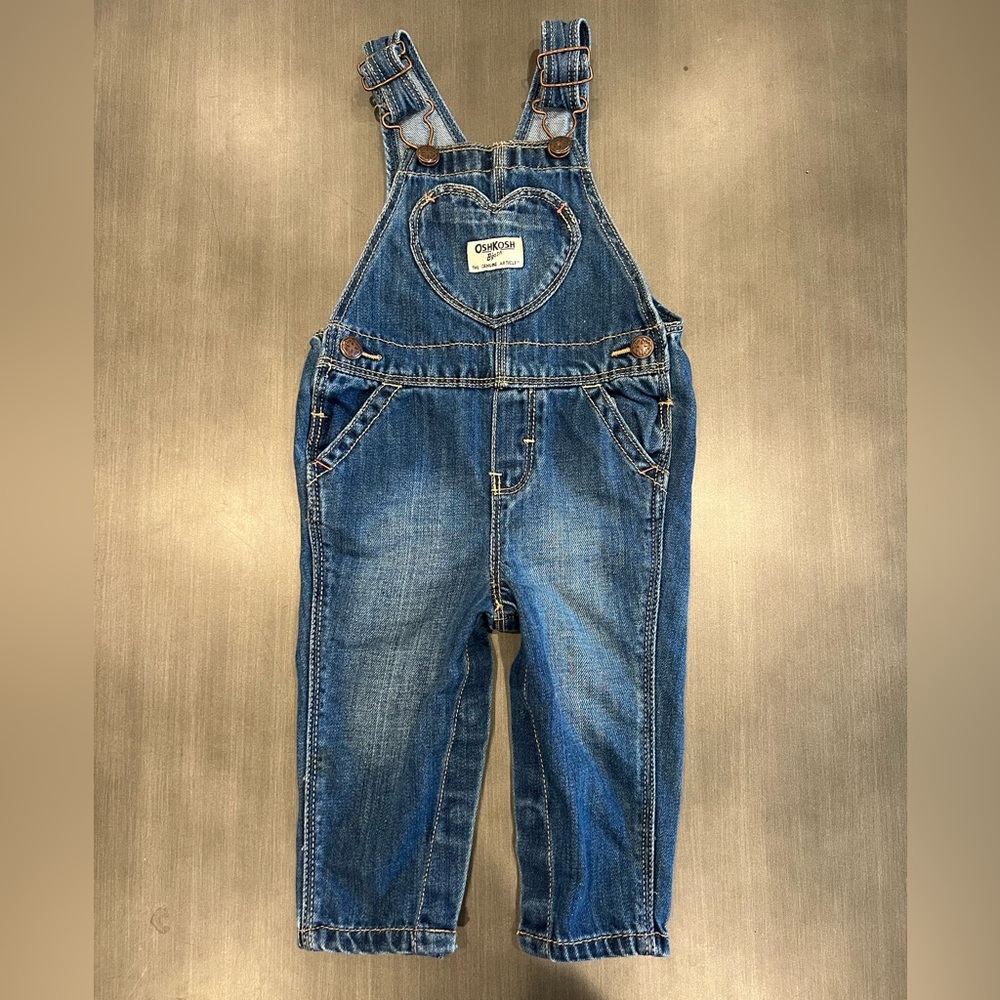 OshKosh B'gosh Blue Denim Overalls sz 9-12M